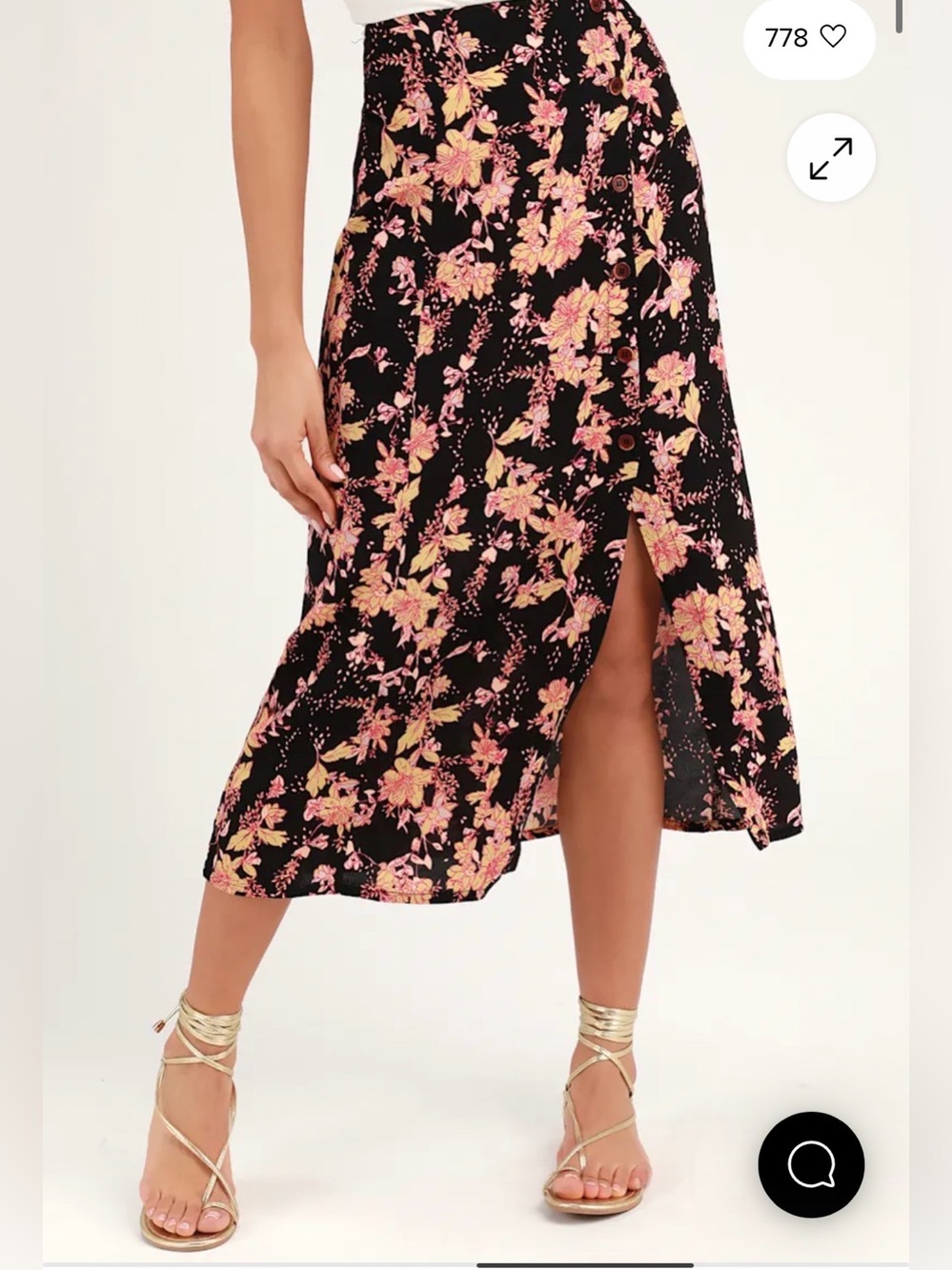 Free People Retro Love Floral Midi Skirt 6